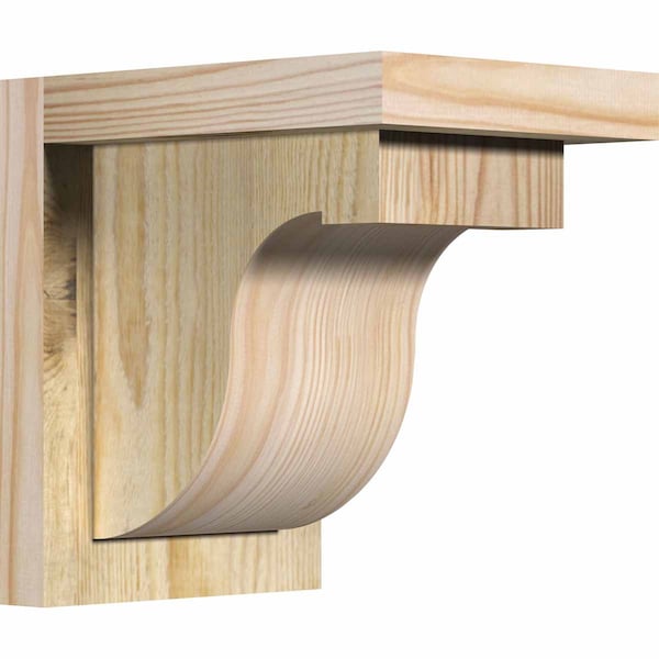 Ekena Millwork Del Monte Rough Sawn Corbel w/Backplate, Douglas Fir, 6"W x 8"D x 8"H COR06X08X08DEL01RDF - main